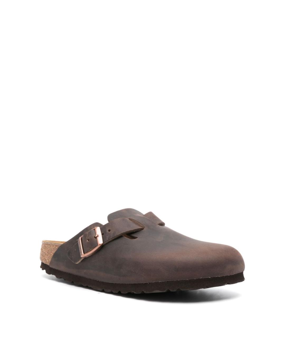 BIRKENSTOCK Коричневые кожаные сабо, фото 3