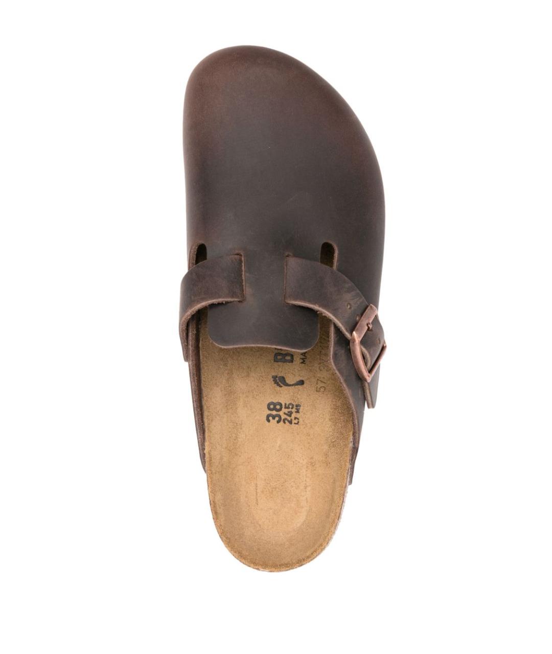 BIRKENSTOCK Коричневые кожаные сабо, фото 4