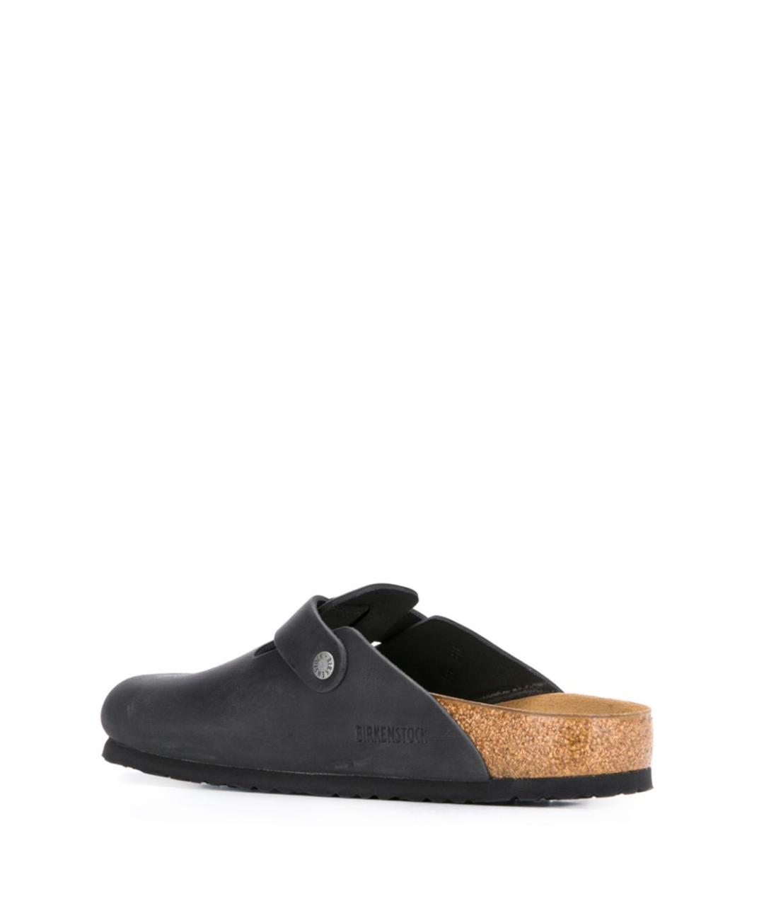 BIRKENSTOCK Черные кожаные сабо, фото 4