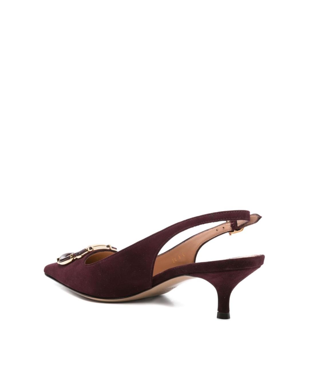 FERRAGAMO Бордовые замшевые туфли, фото 2