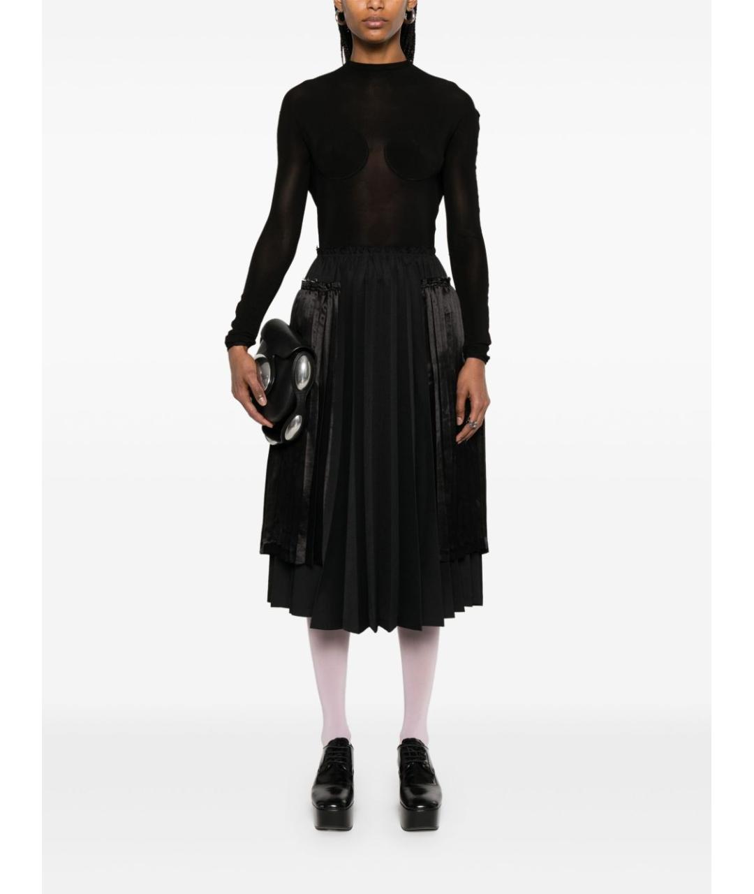 COMME DES GARÇONS Черная юбка миди, фото 4