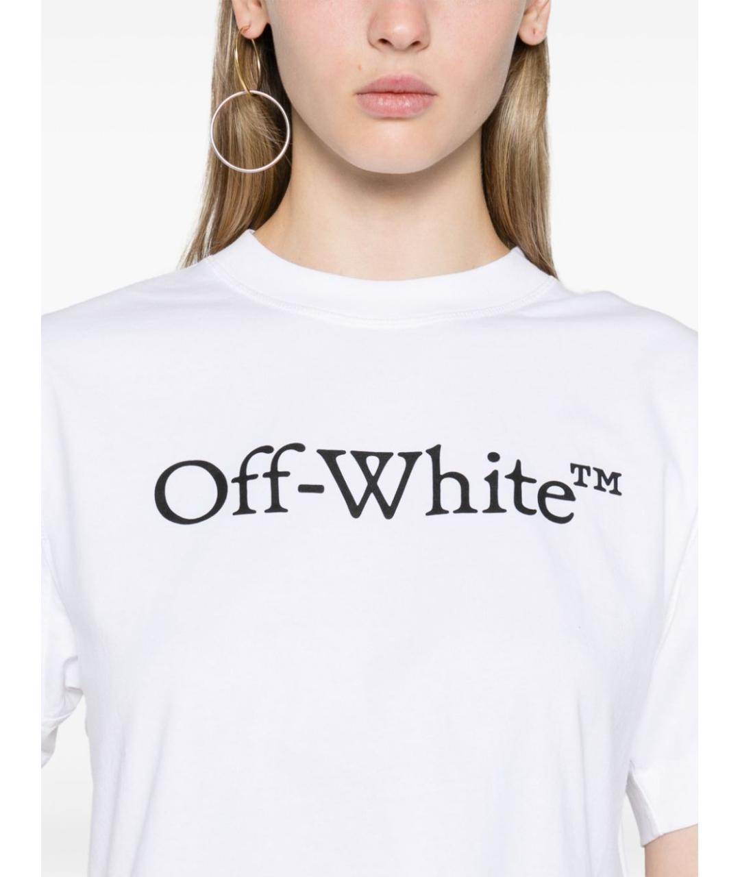 OFF-WHITE Белая хлопковая футболка, фото 2