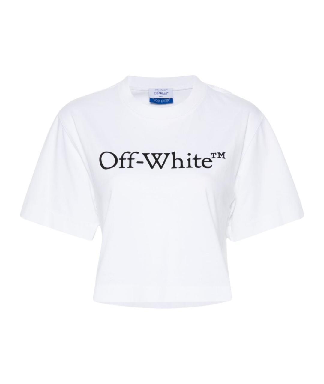 OFF-WHITE Белая хлопковая футболка, фото 1