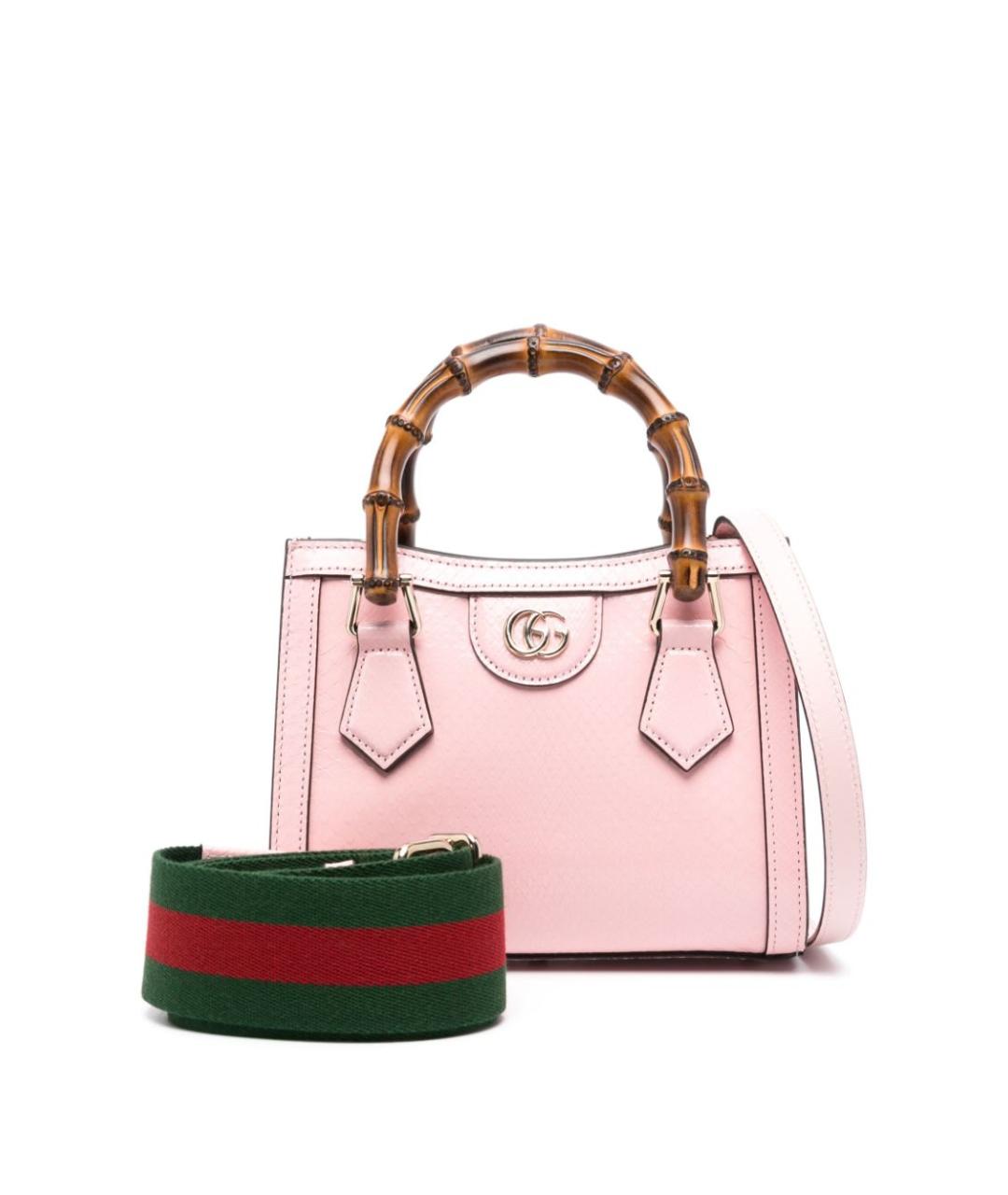 GUCCI Розовая кожаная сумка тоут, фото 4