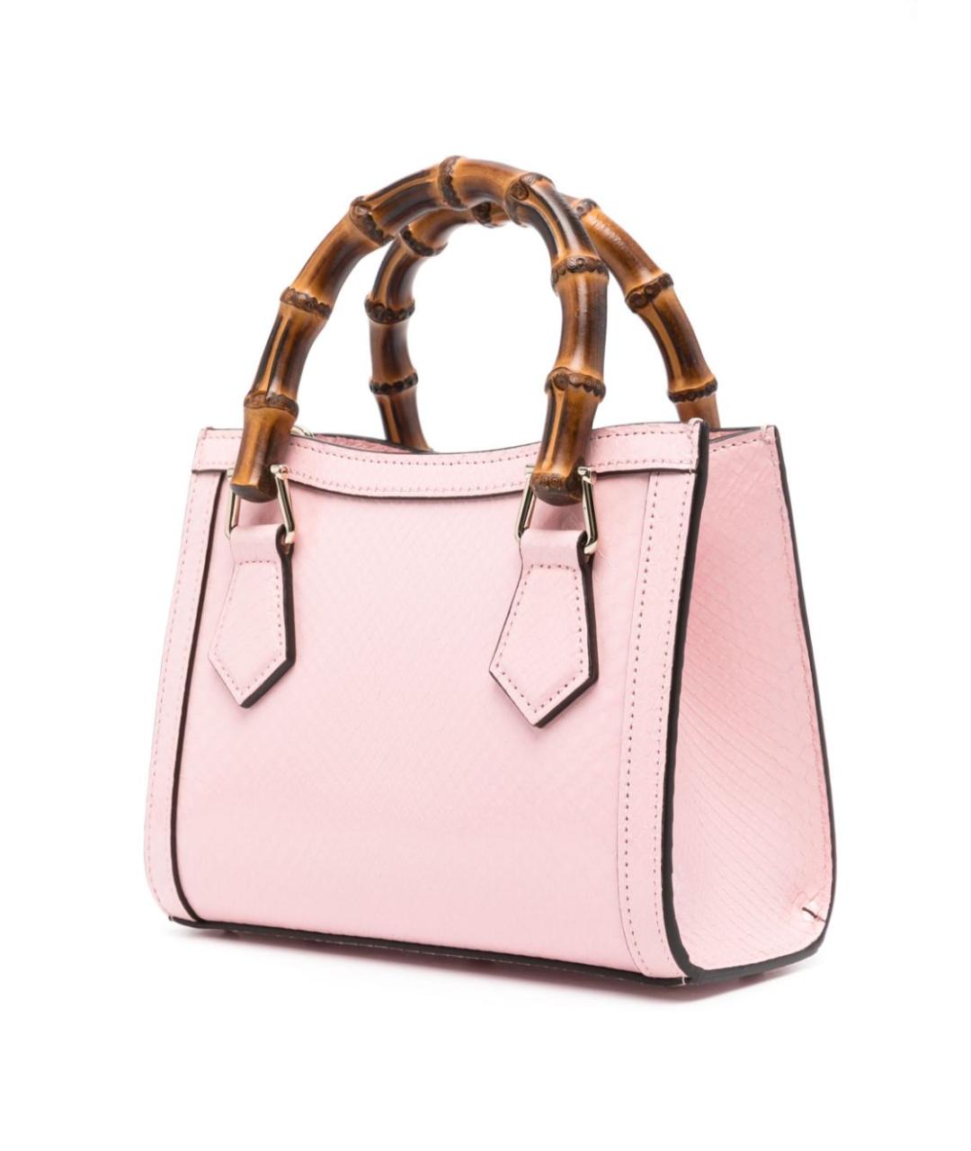 GUCCI Розовая кожаная сумка тоут, фото 5