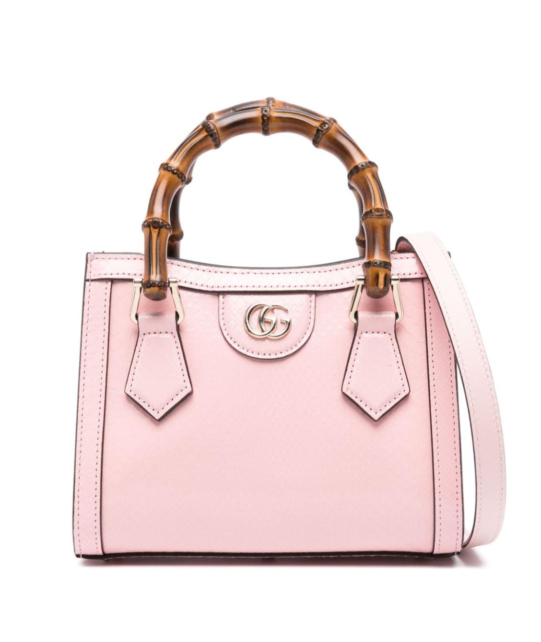 GUCCI Розовая кожаная сумка тоут, фото 1