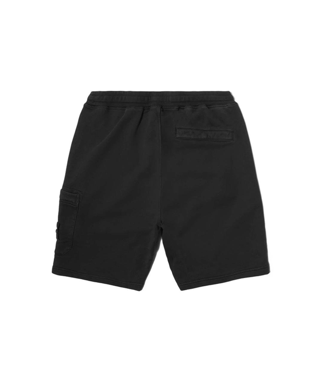 STONE ISLAND Черные хлопковые шорты, фото 2