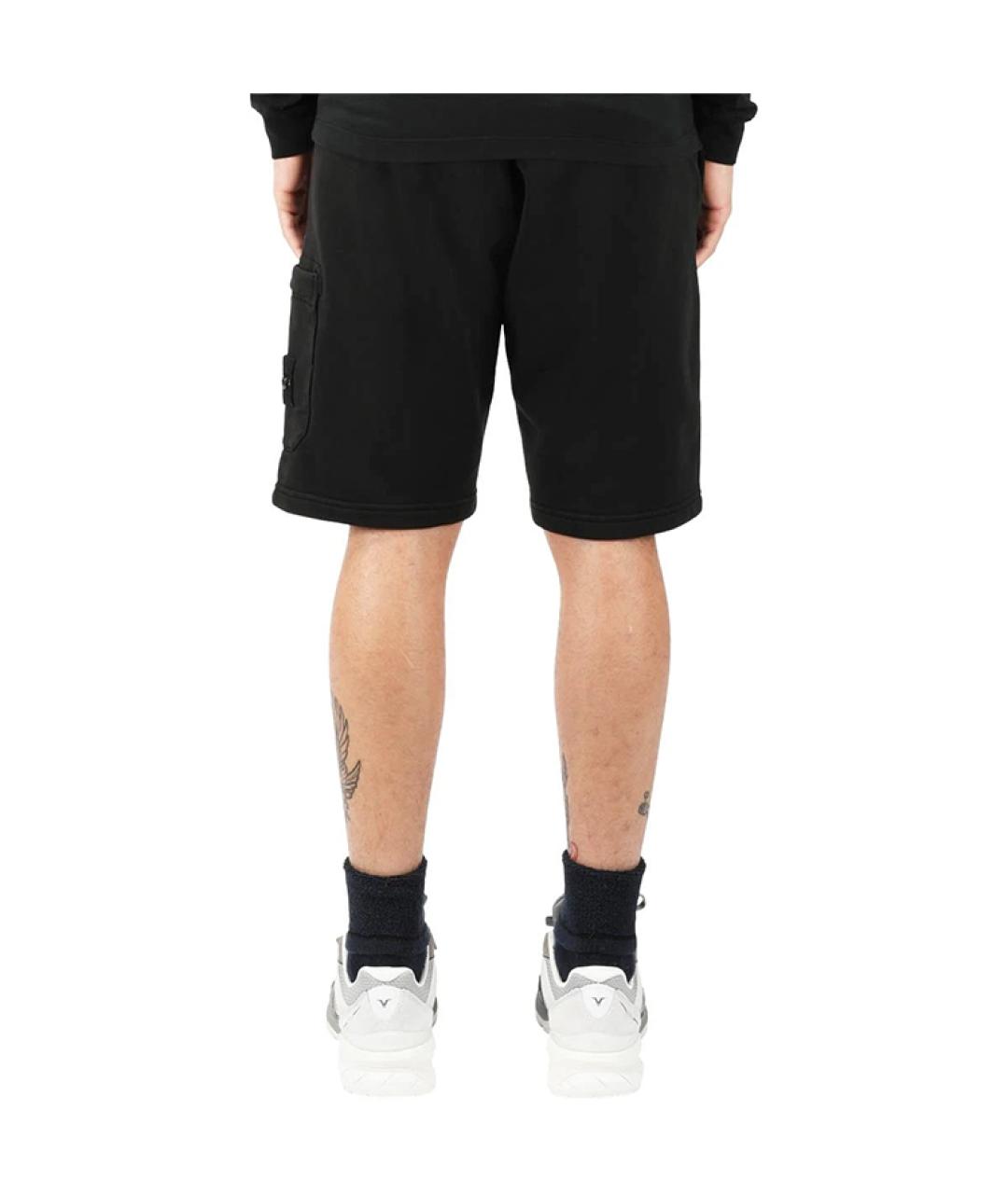 STONE ISLAND Черные хлопковые шорты, фото 3