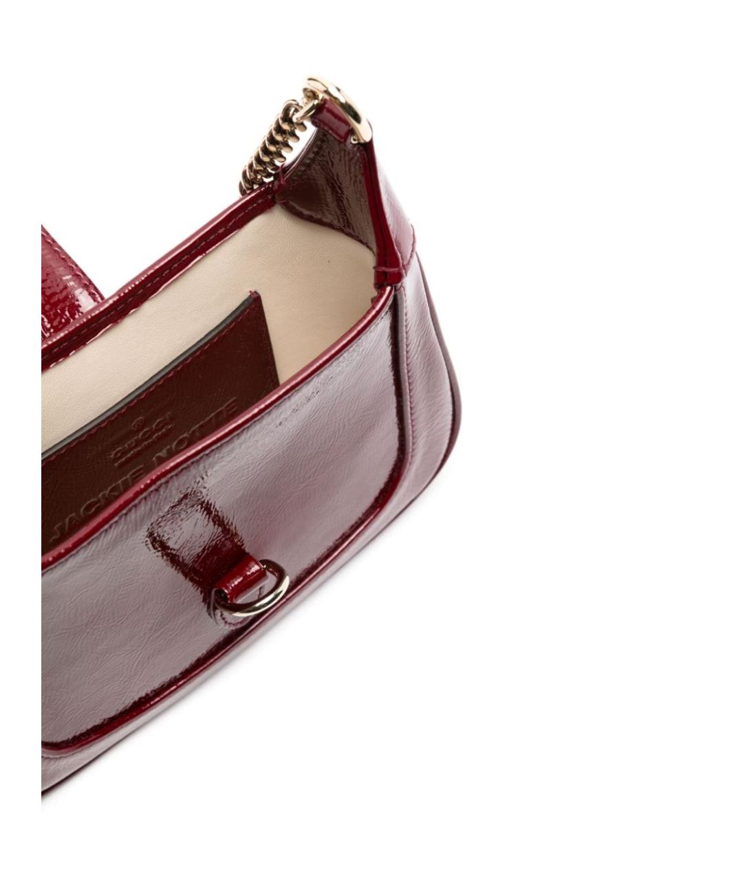 GUCCI Бордовая сумка через плечо из лакированной кожи, фото 4