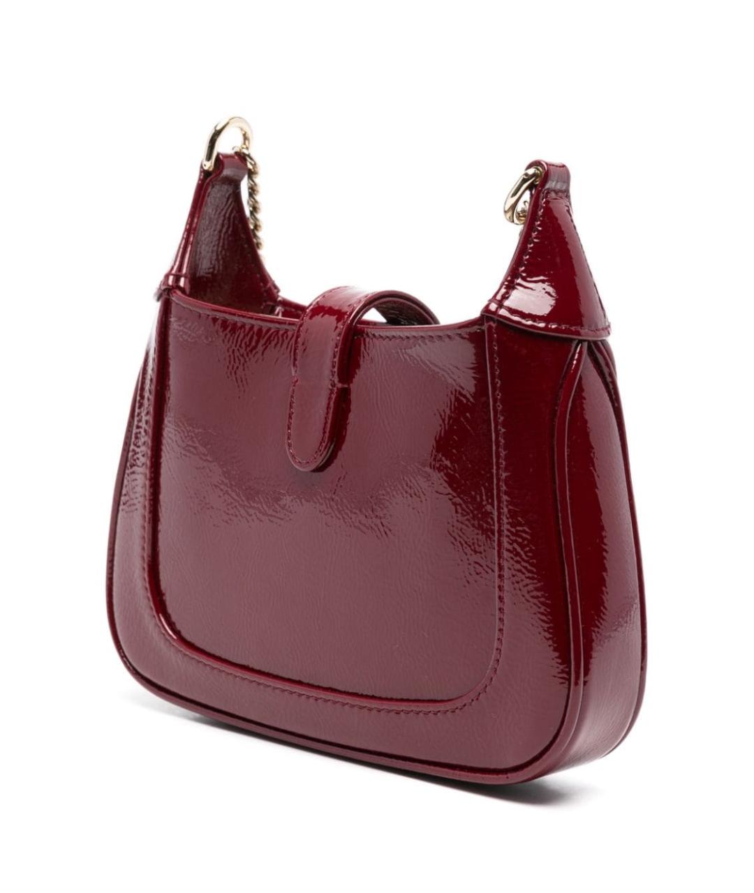 GUCCI Бордовая сумка через плечо из лакированной кожи, фото 3