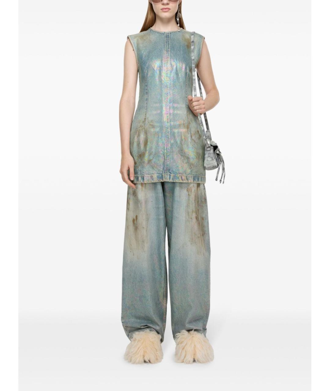 ACNE STUDIOS Голубое хлопковое коктейльное платье, фото 6