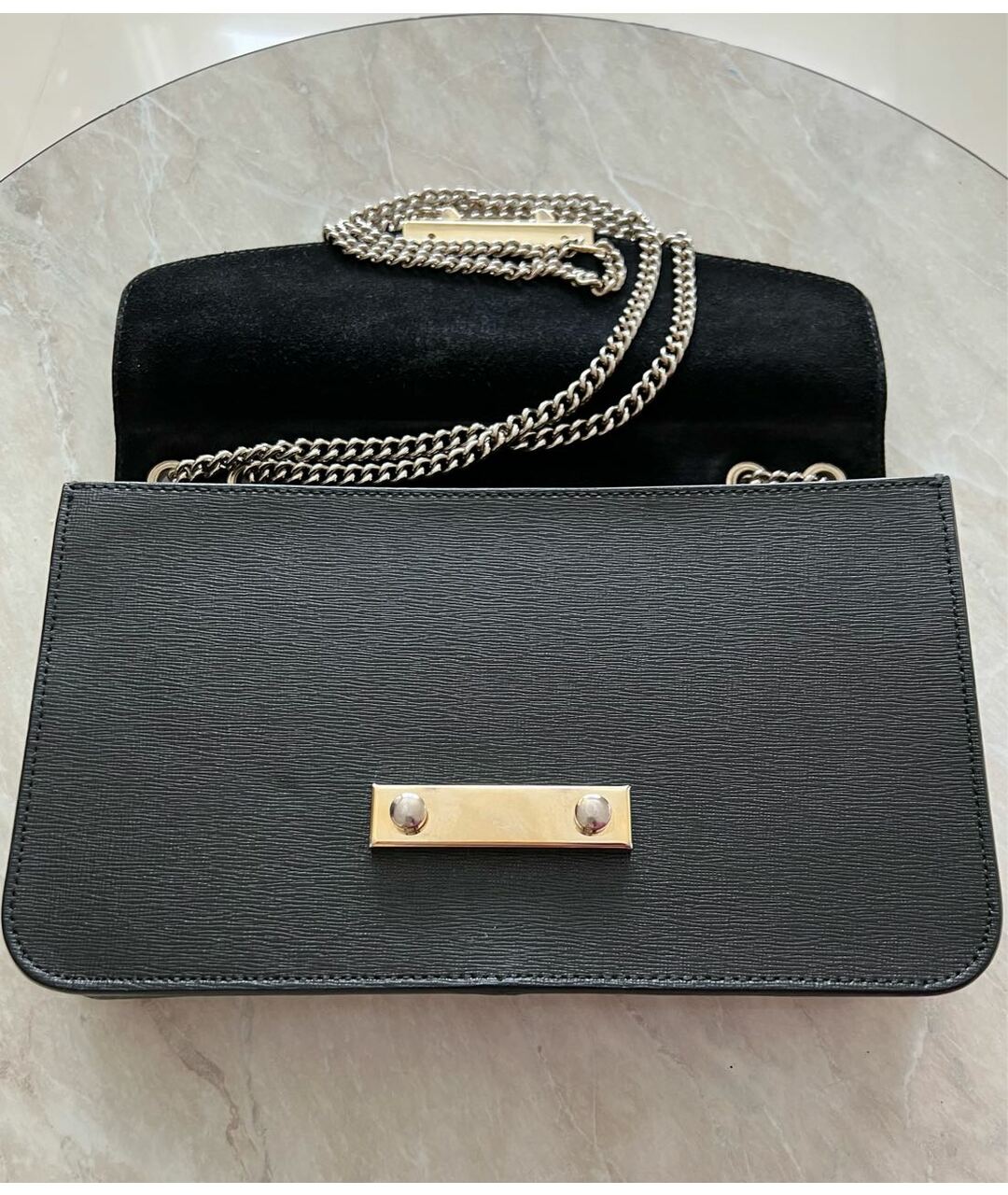 FURLA Черная кожаная сумка тоут, фото 2