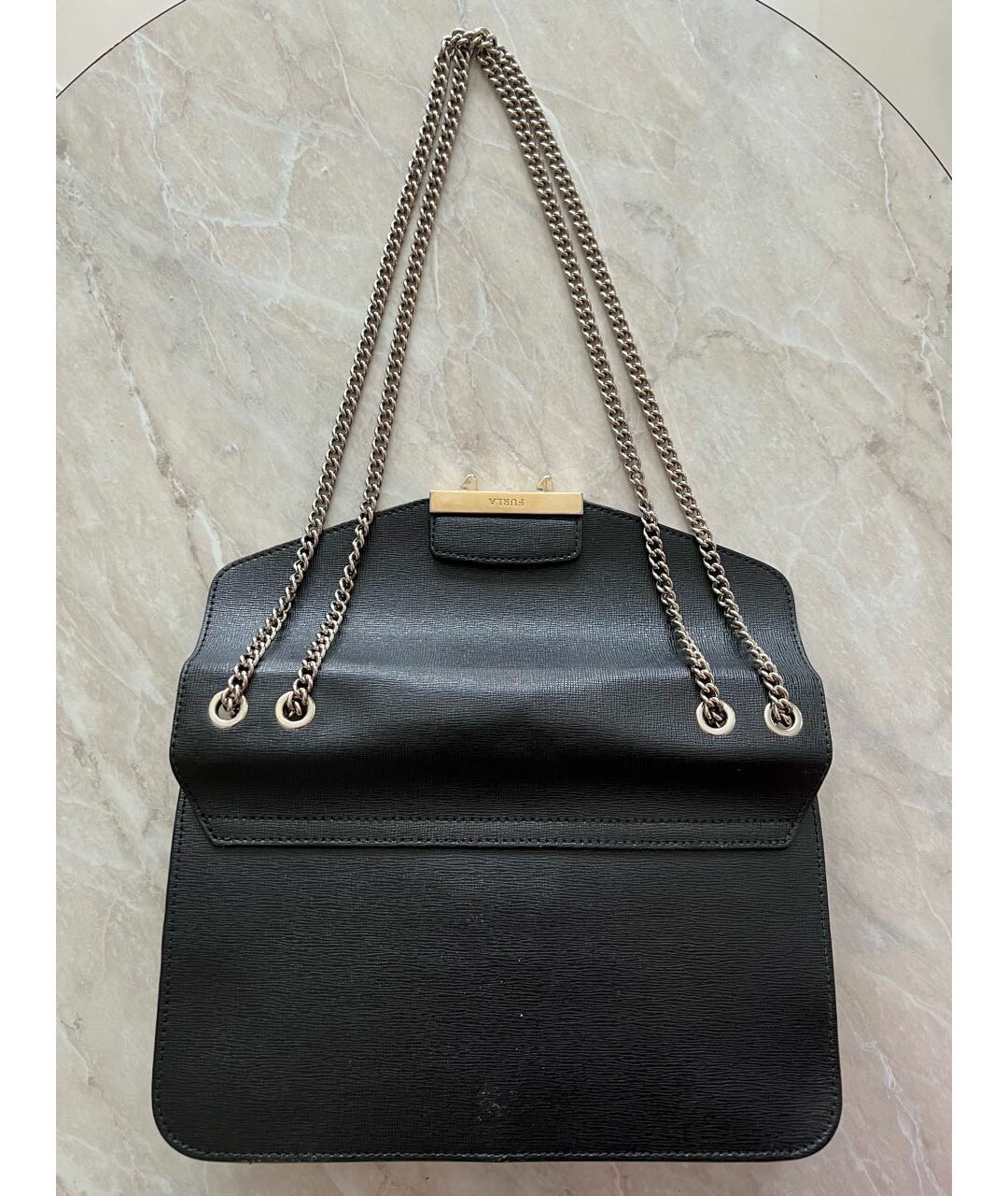 FURLA Черная кожаная сумка тоут, фото 3