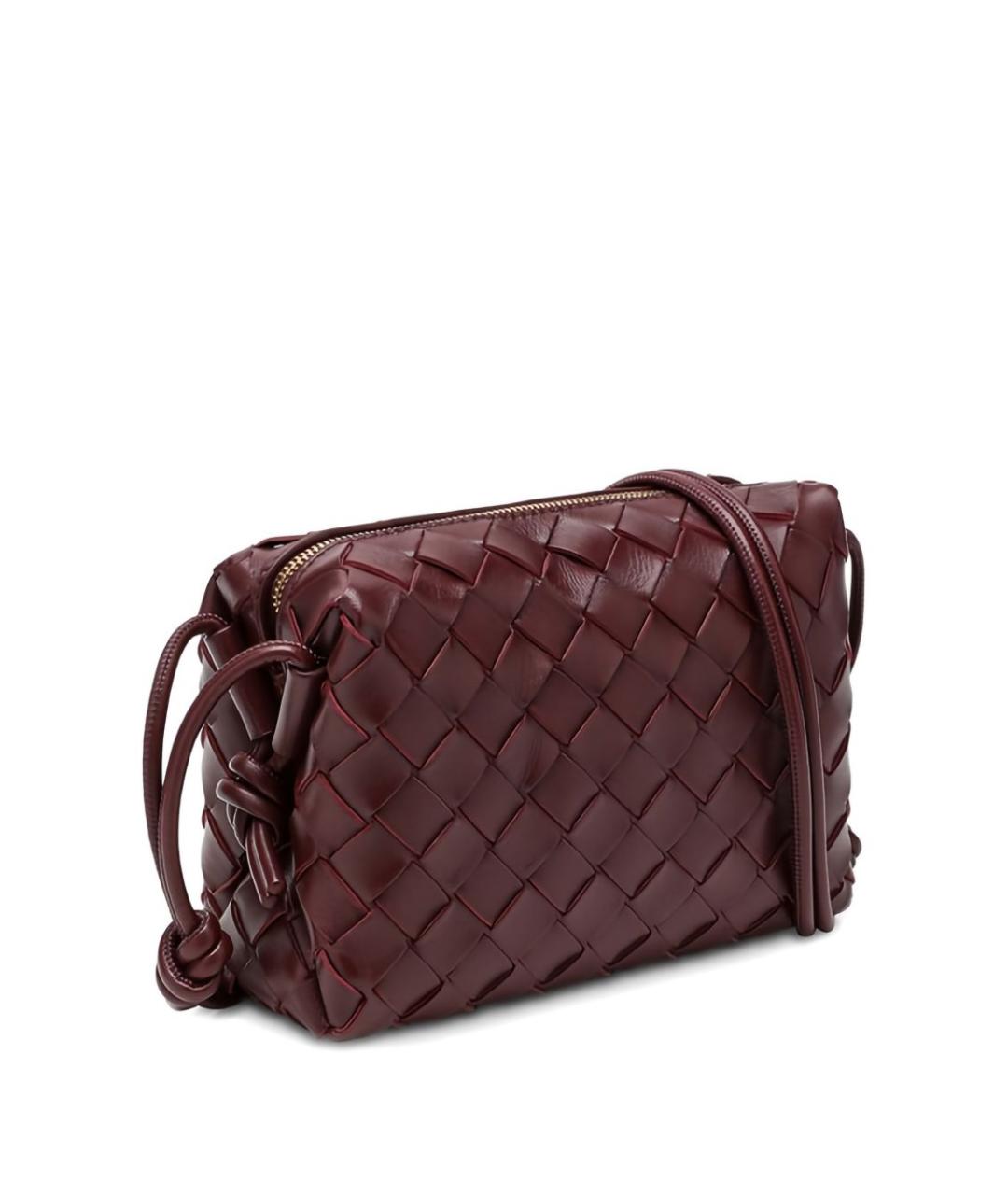 BOTTEGA VENETA Бордовая кожаная сумка через плечо, фото 4