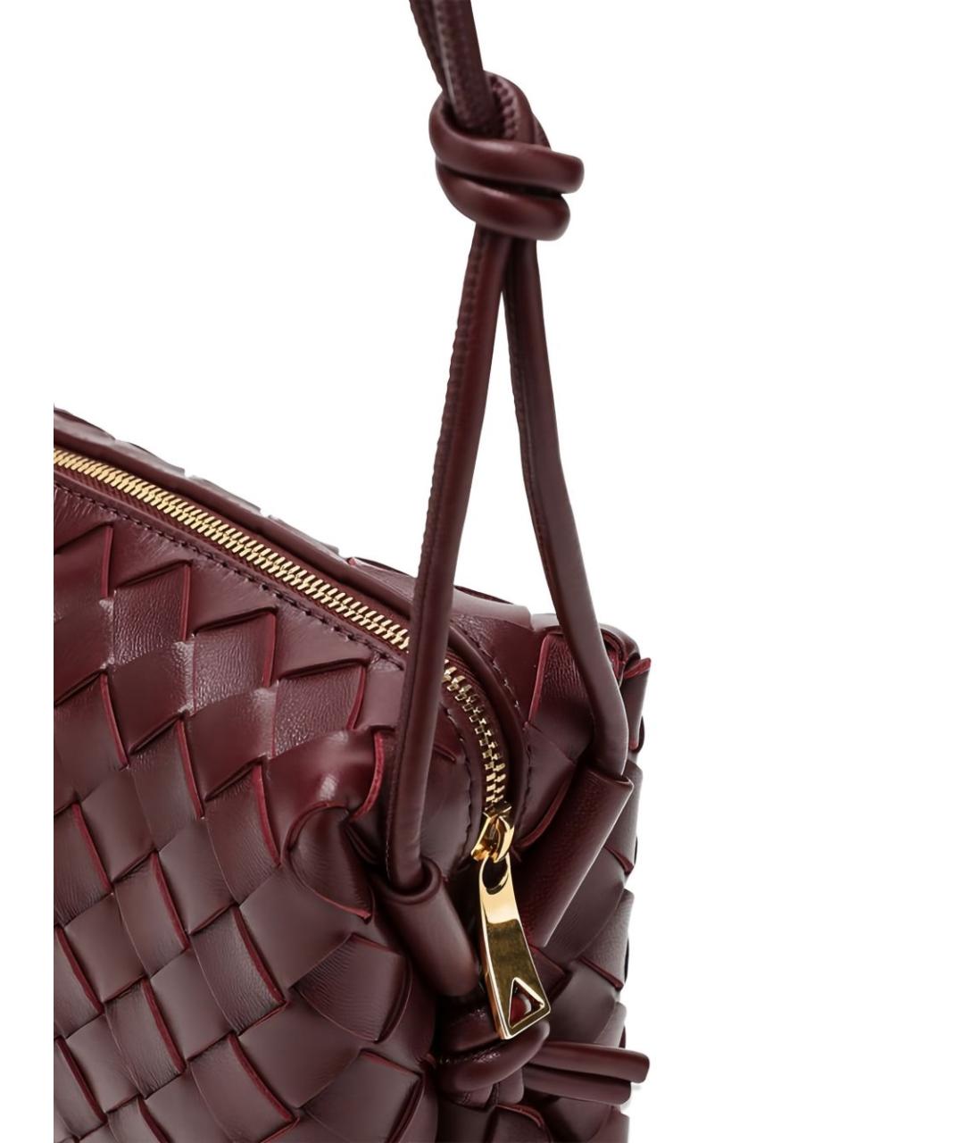 BOTTEGA VENETA Бордовая кожаная сумка через плечо, фото 5