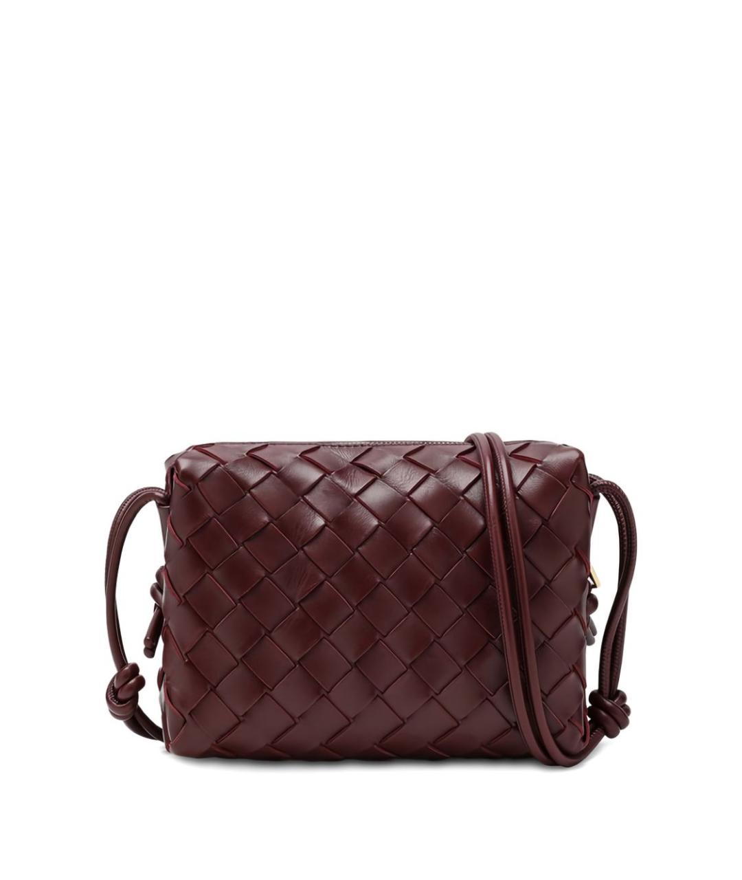 BOTTEGA VENETA Бордовая кожаная сумка через плечо, фото 1