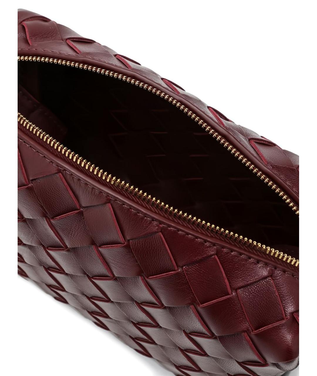 BOTTEGA VENETA Бордовая кожаная сумка через плечо, фото 2