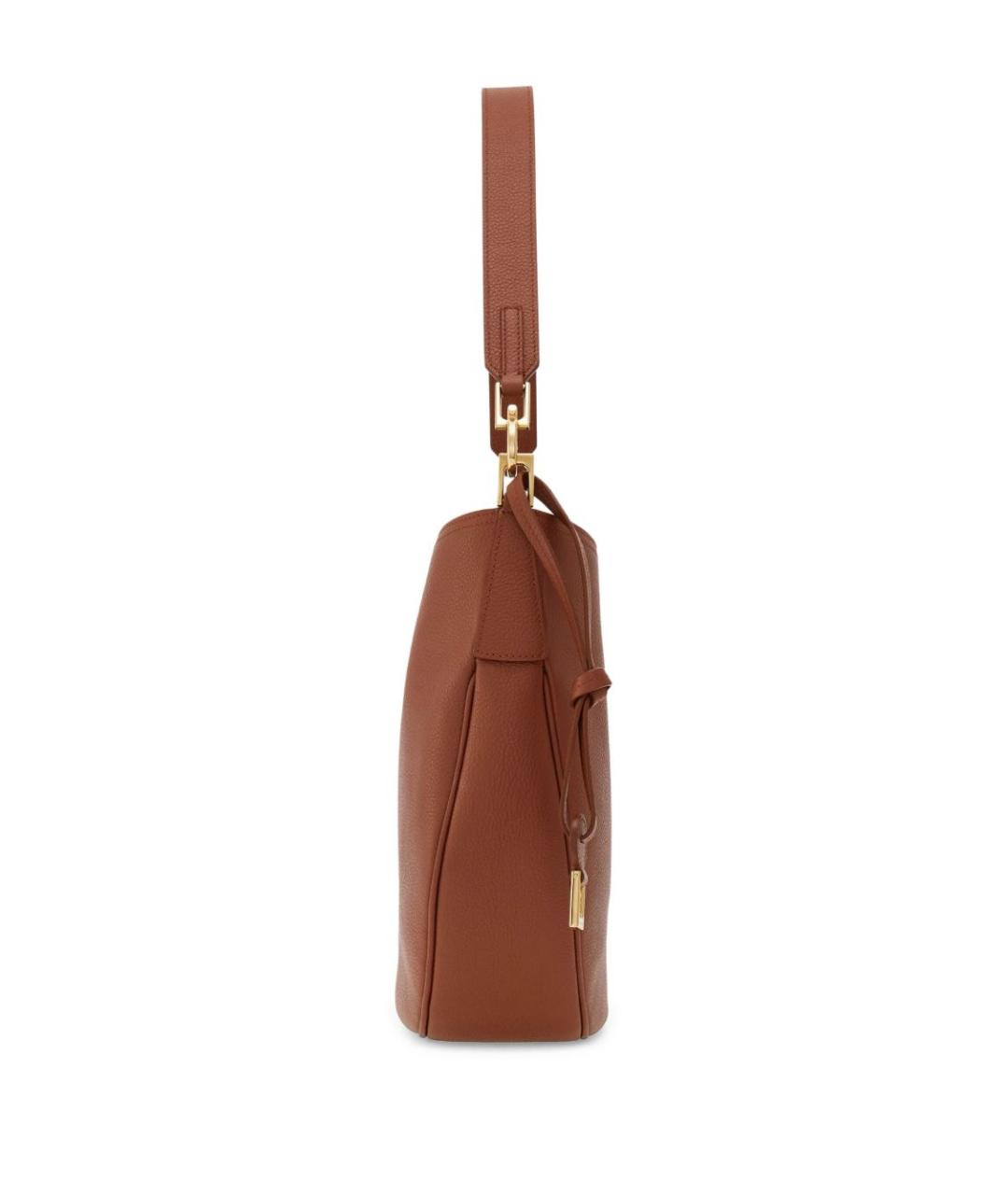 FERRAGAMO Коричневая кожаная сумка через плечо, фото 6