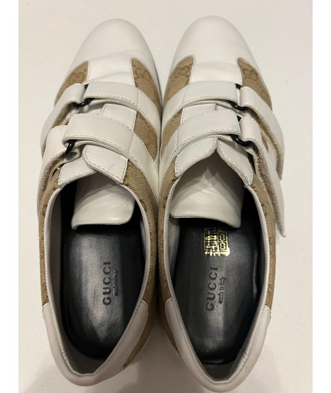 GUCCI Белые кожаные кроссовки, фото 3