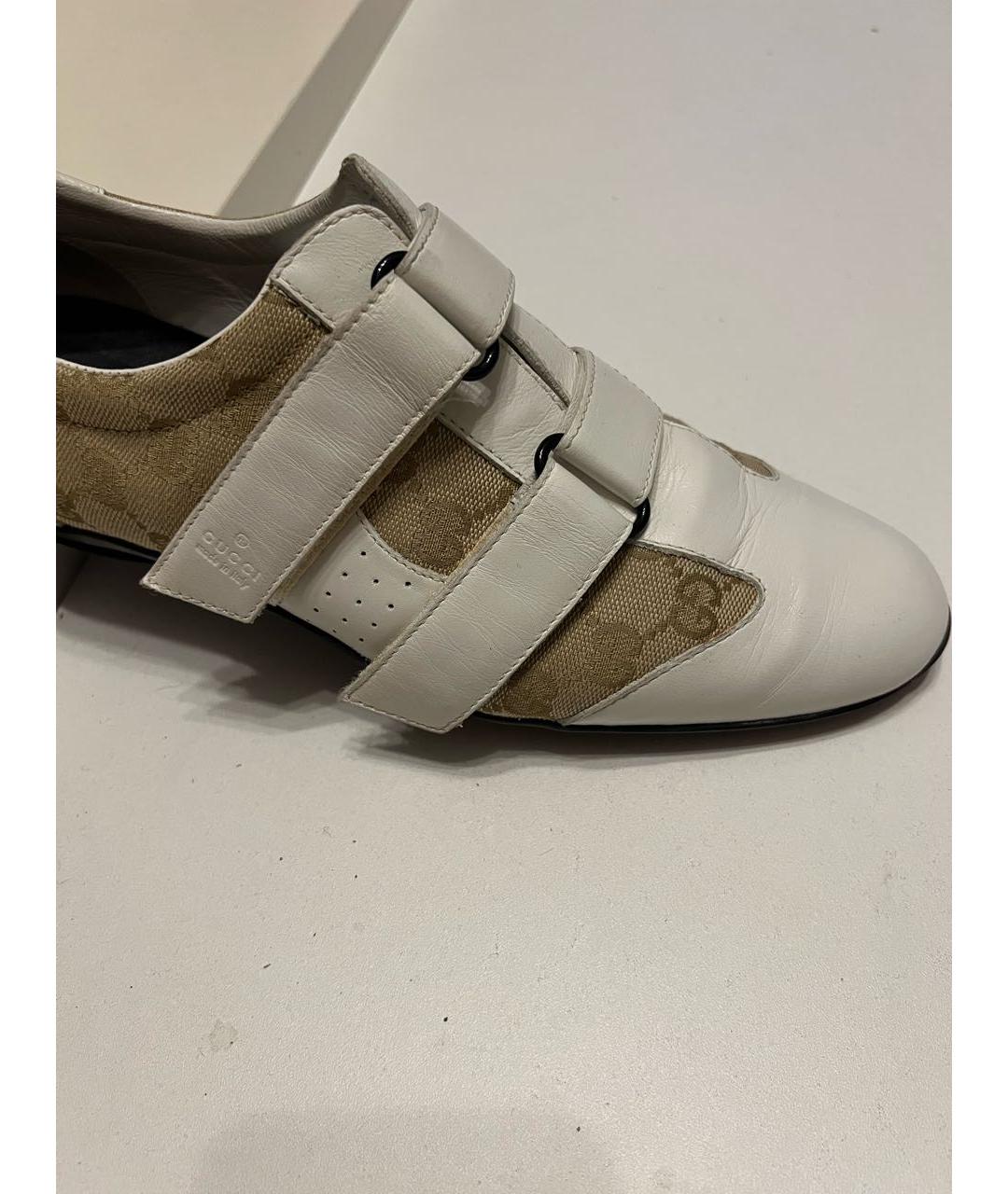 GUCCI Белые кожаные кроссовки, фото 5