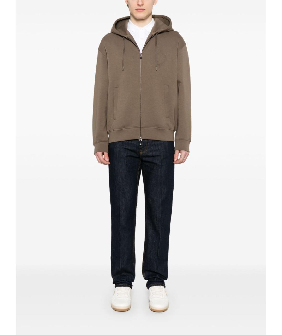 EMPORIO ARMANI Темно-синие хлопковые прямые джинсы, фото 5