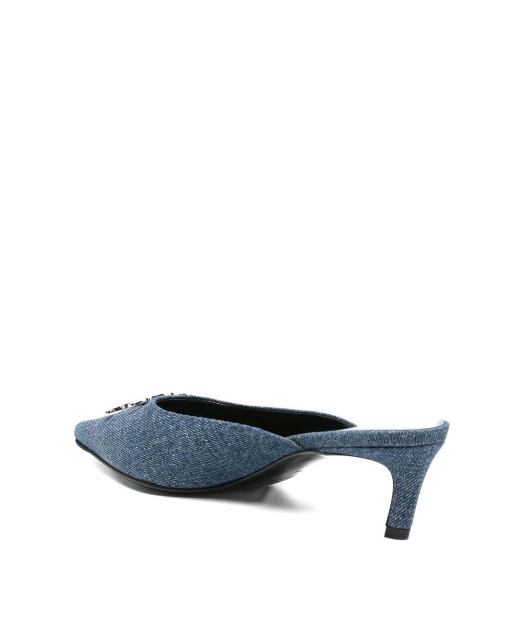 CELINE Синие текстильные мюли, фото 4
