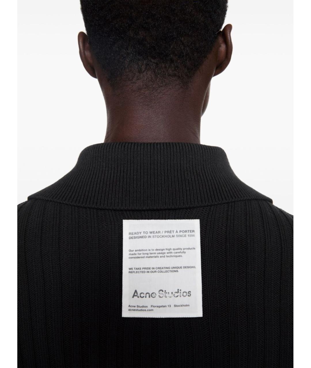 ACNE STUDIOS Черный хлопковый кардиган, фото 6