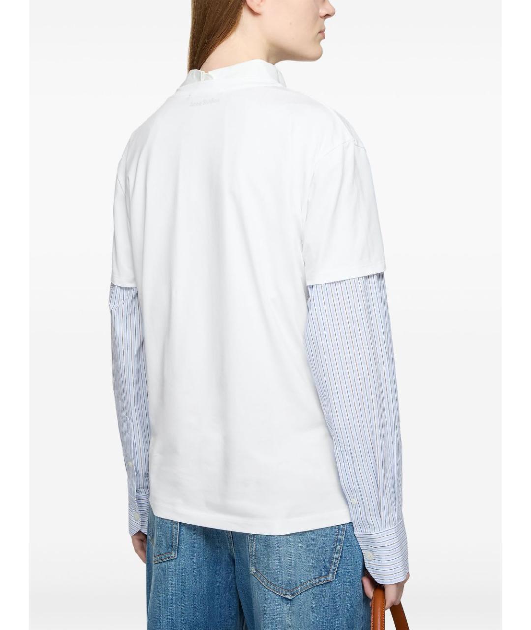 ACNE STUDIOS Белая хлопко-эластановая футболка, фото 6