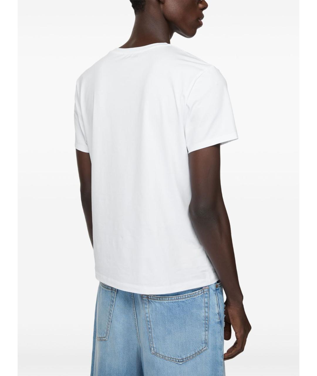 ACNE STUDIOS Белая хлопко-эластановая футболка, фото 7