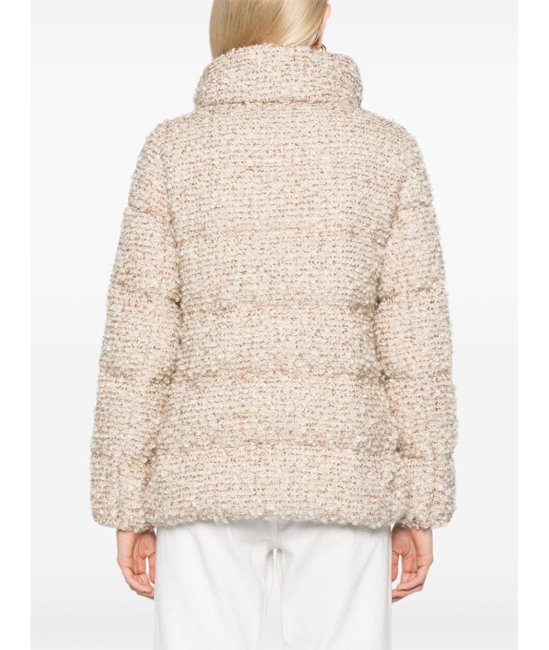 MONCLER Бежевый шерстяной пуховик, фото 4