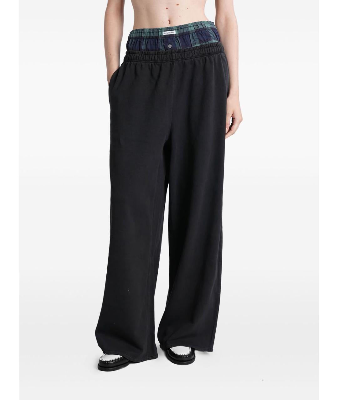 ACNE STUDIOS Черные хлопковые прямые брюки, фото 2