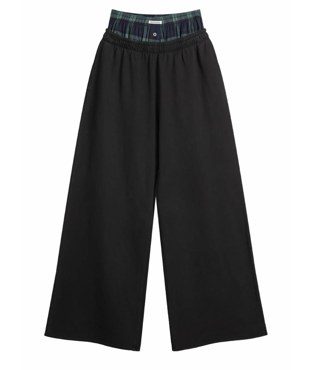 ACNE STUDIOS Черные хлопковые прямые брюки, фото 1