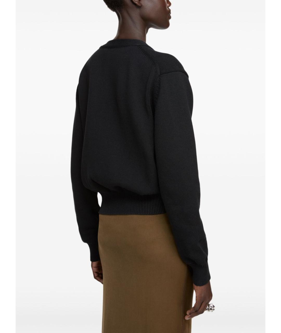 ACNE STUDIOS Черный хлопковый кардиган, фото 6