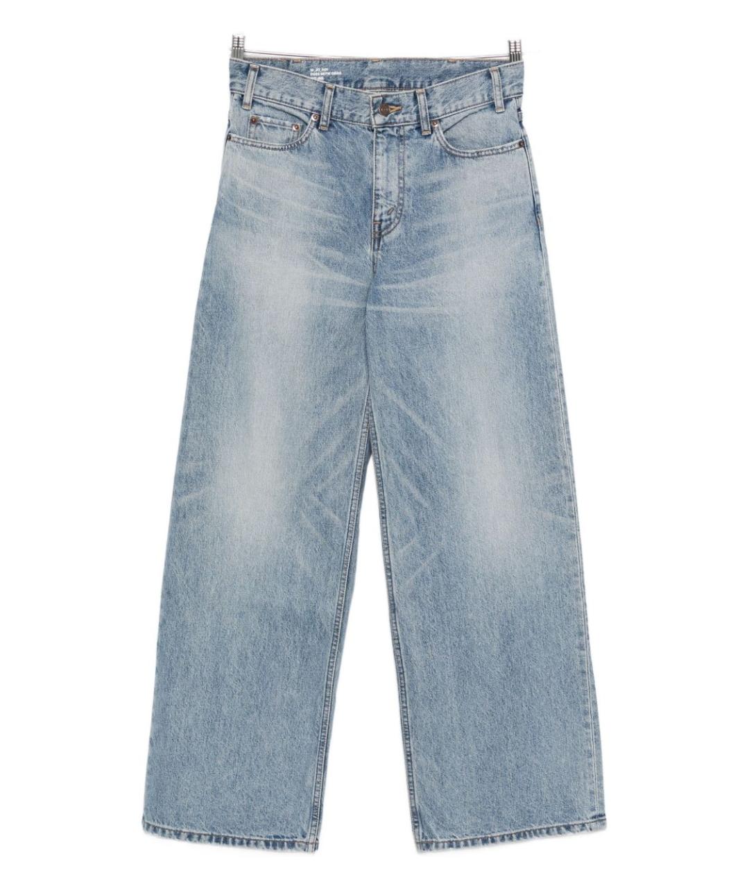 CELINE Голубые хлопковые прямые джинсы, фото 6