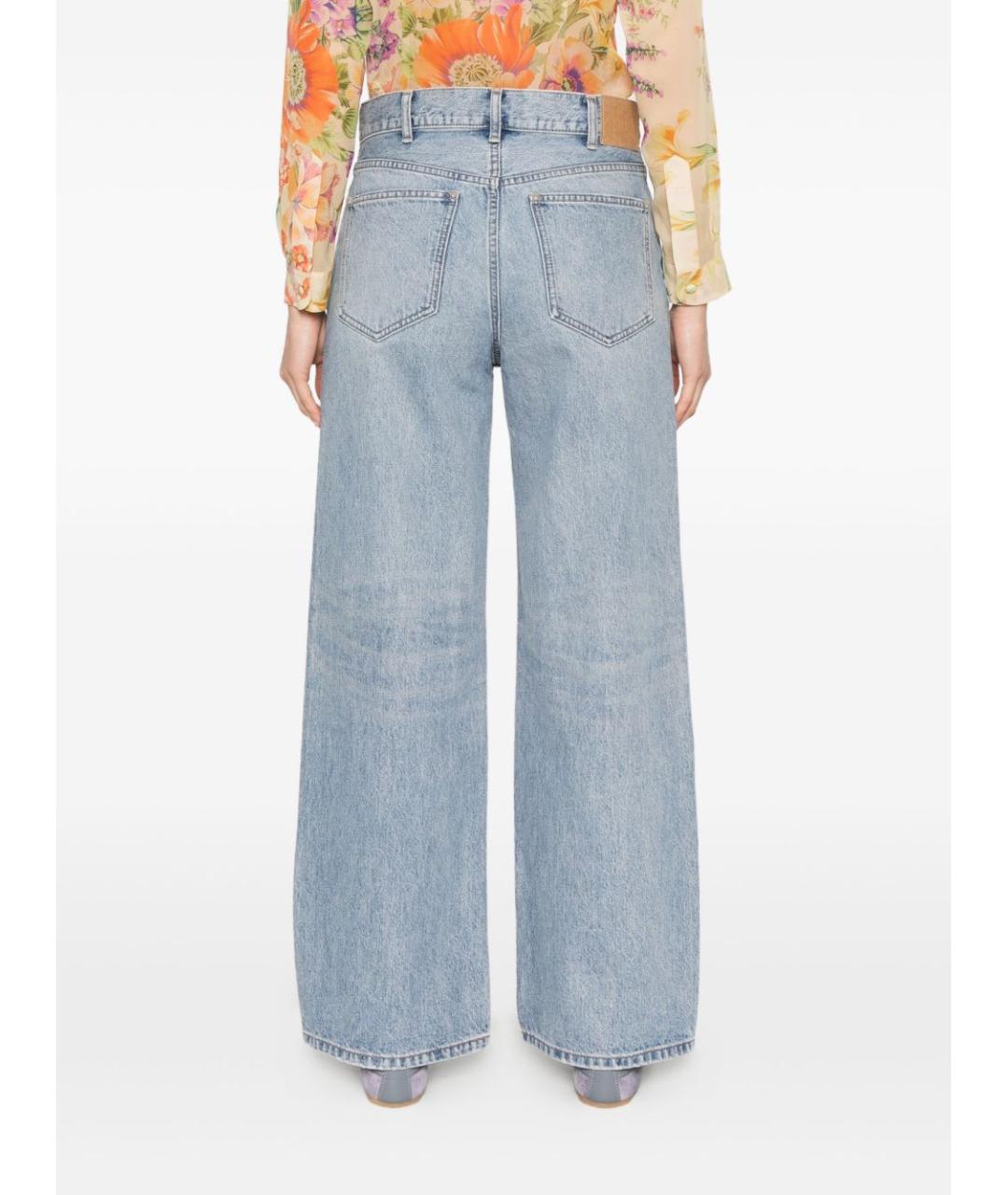 CELINE Голубые хлопковые прямые джинсы, фото 4
