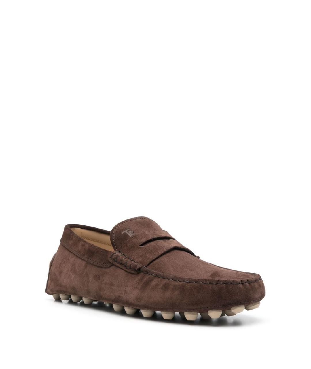 TOD'S Коричневые замшевые лоферы, фото 4