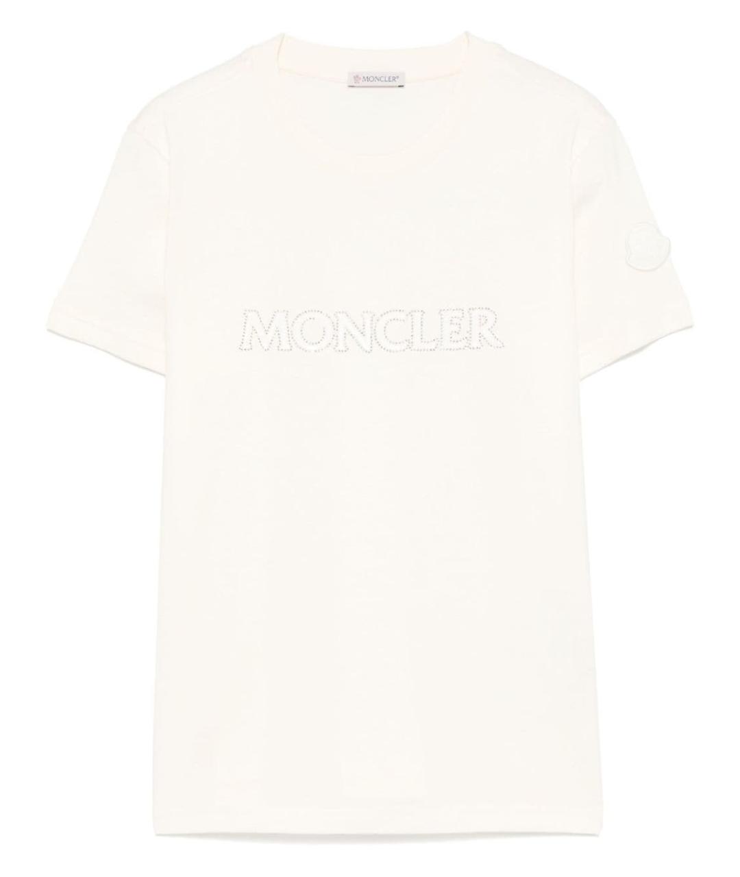 MONCLER Белая хлопковая футболка, фото 1