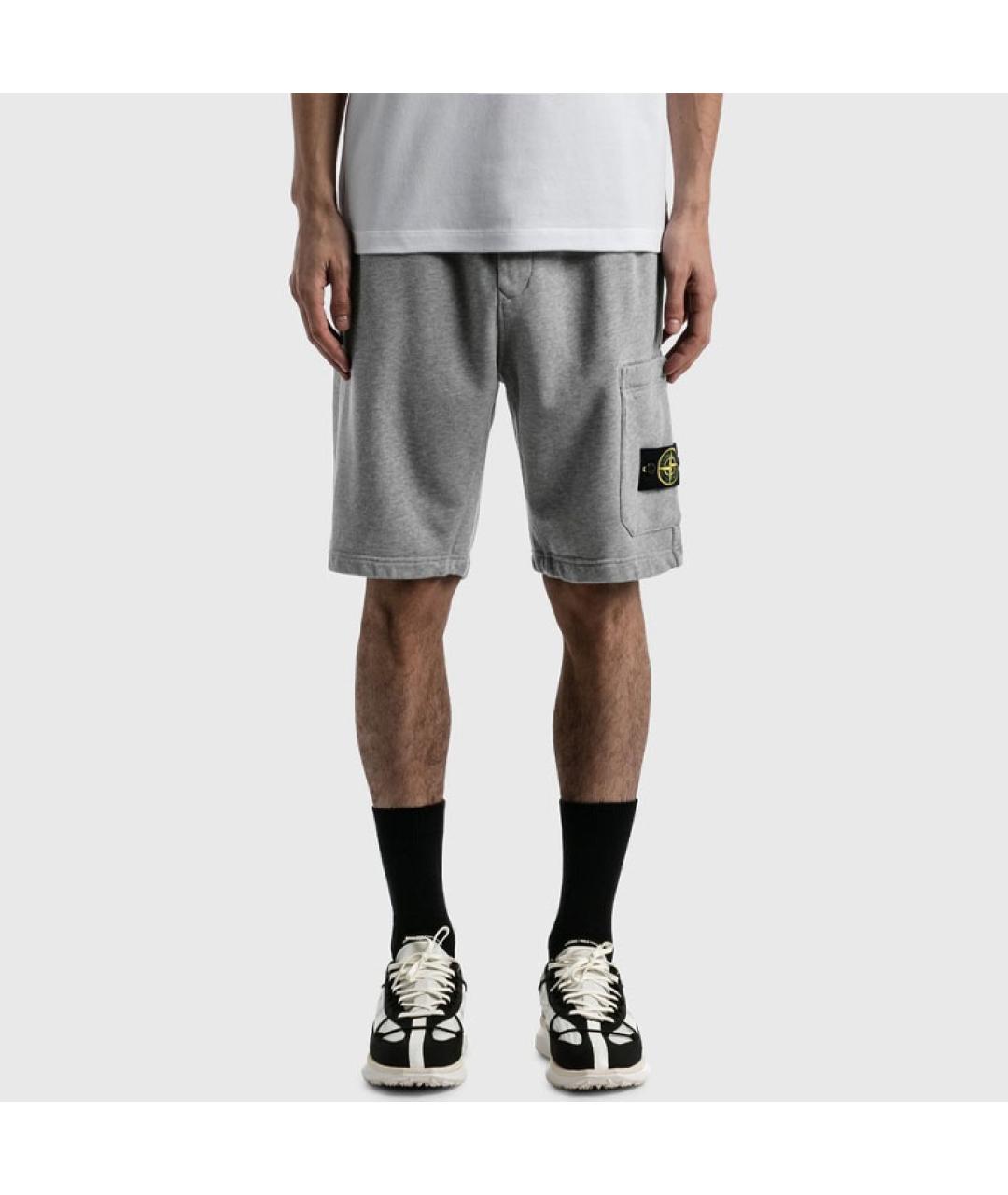 STONE ISLAND Серые шорты, фото 4