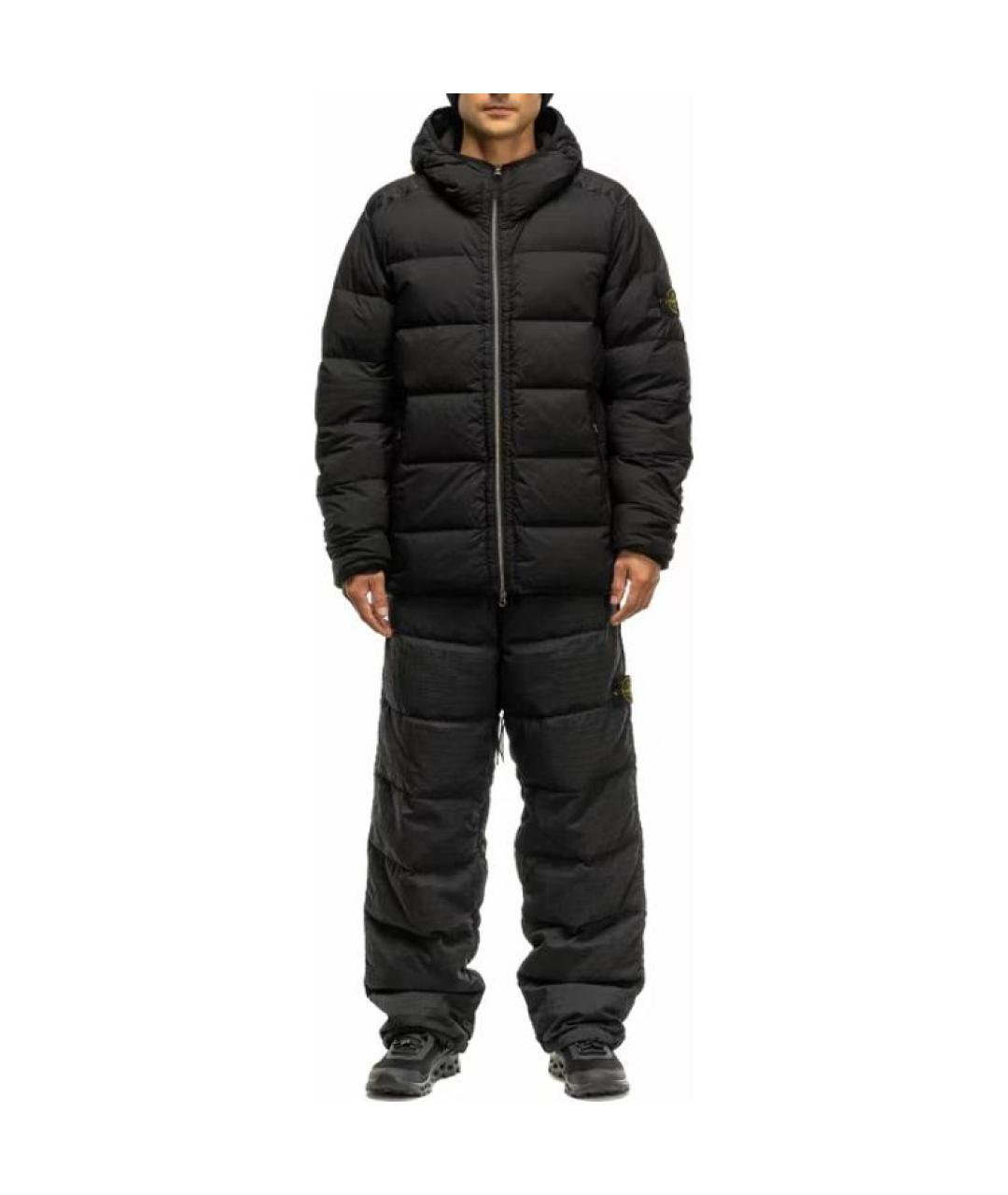 STONE ISLAND Черный пуховик, фото 3