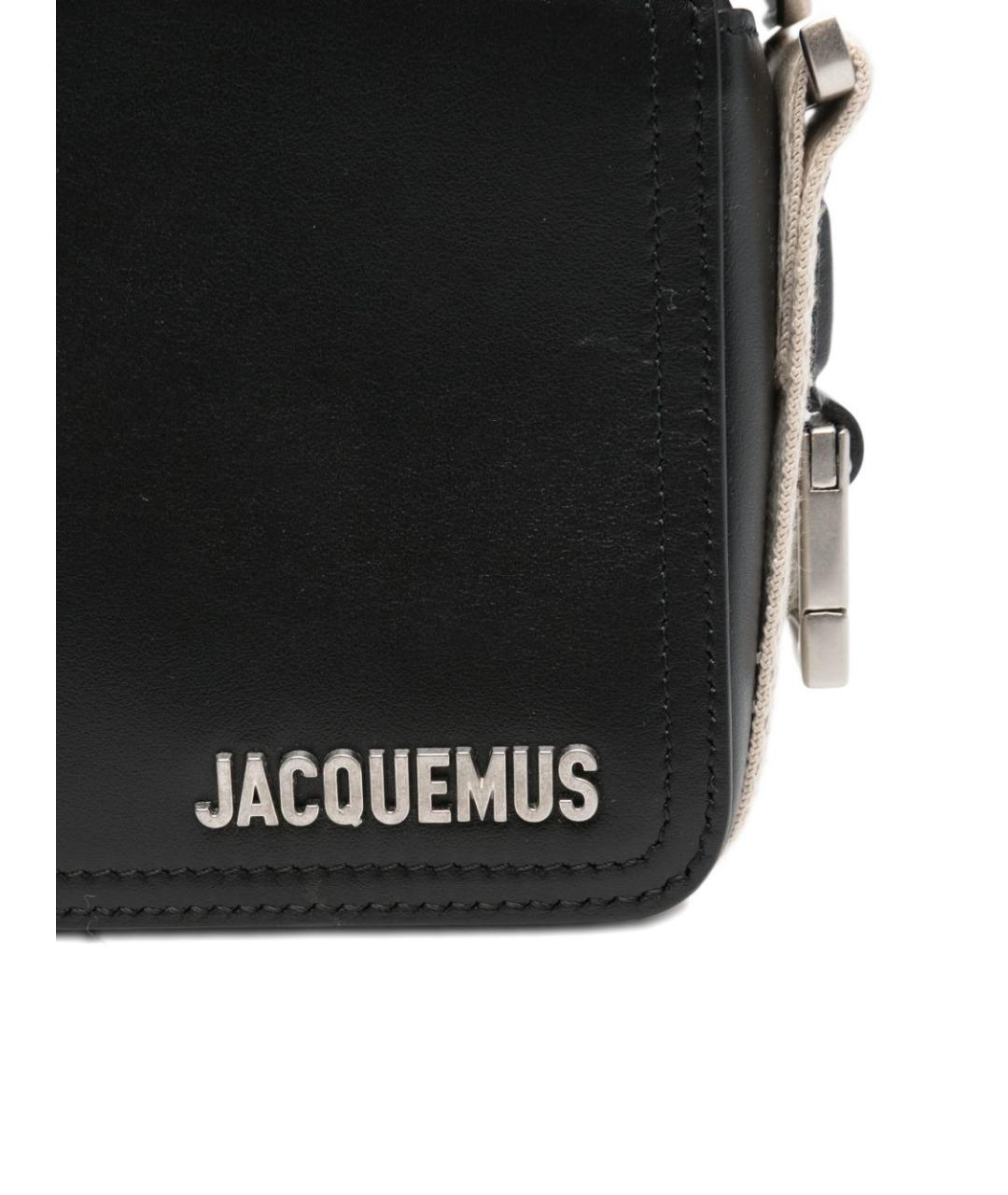 JACQUEMUS Черная кожаная сумка на плечо, фото 4