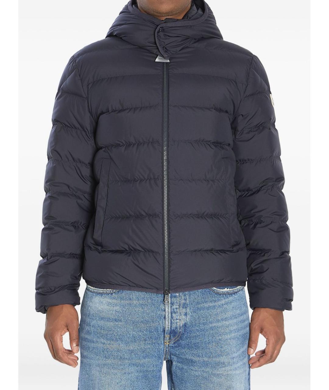 MONCLER Синее полиэстеровое пальто, фото 1