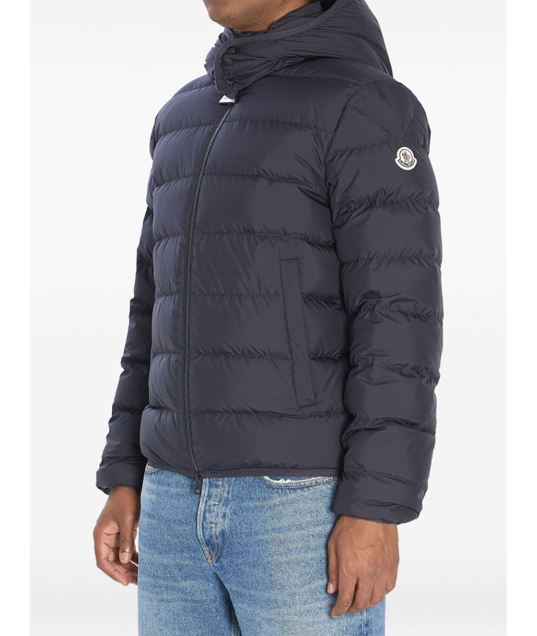 MONCLER Синее полиэстеровое пальто, фото 4