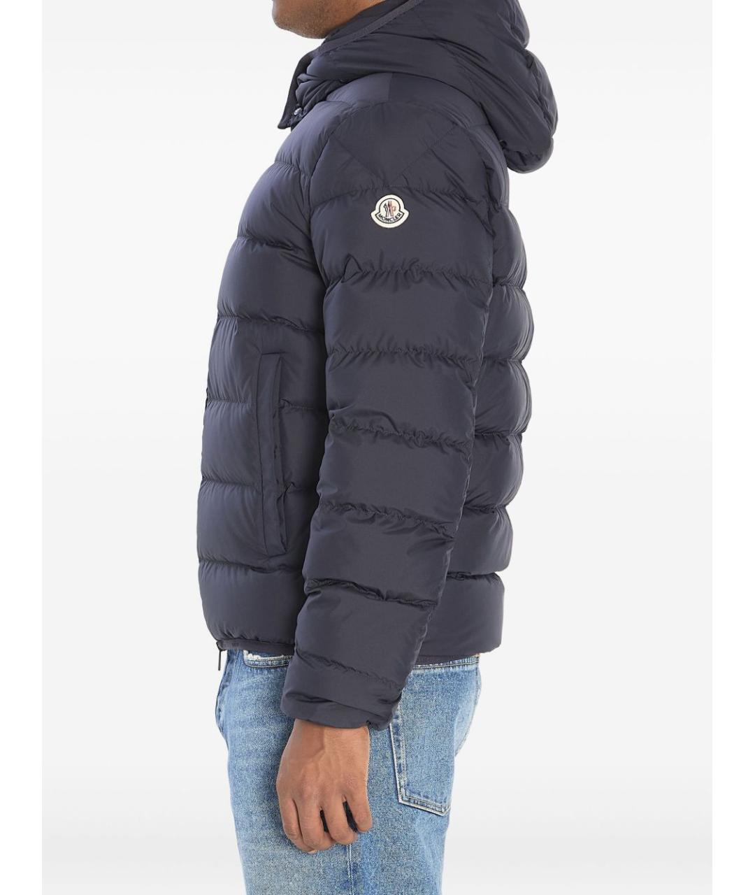 MONCLER Синее полиэстеровое пальто, фото 2
