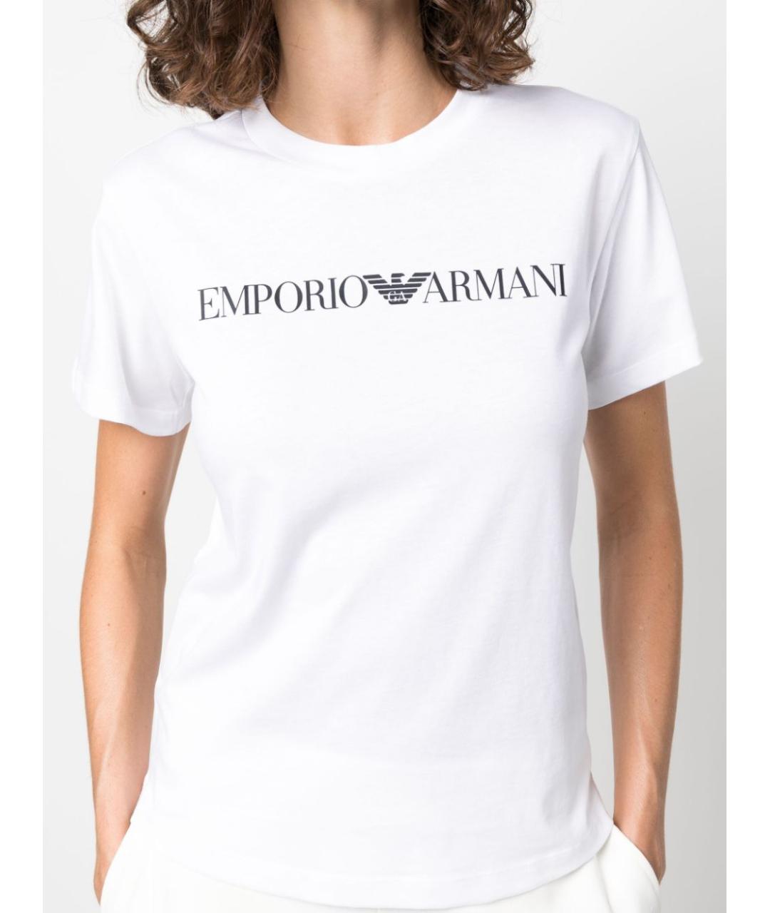 EMPORIO ARMANI Белая хлопковая футболка, фото 5