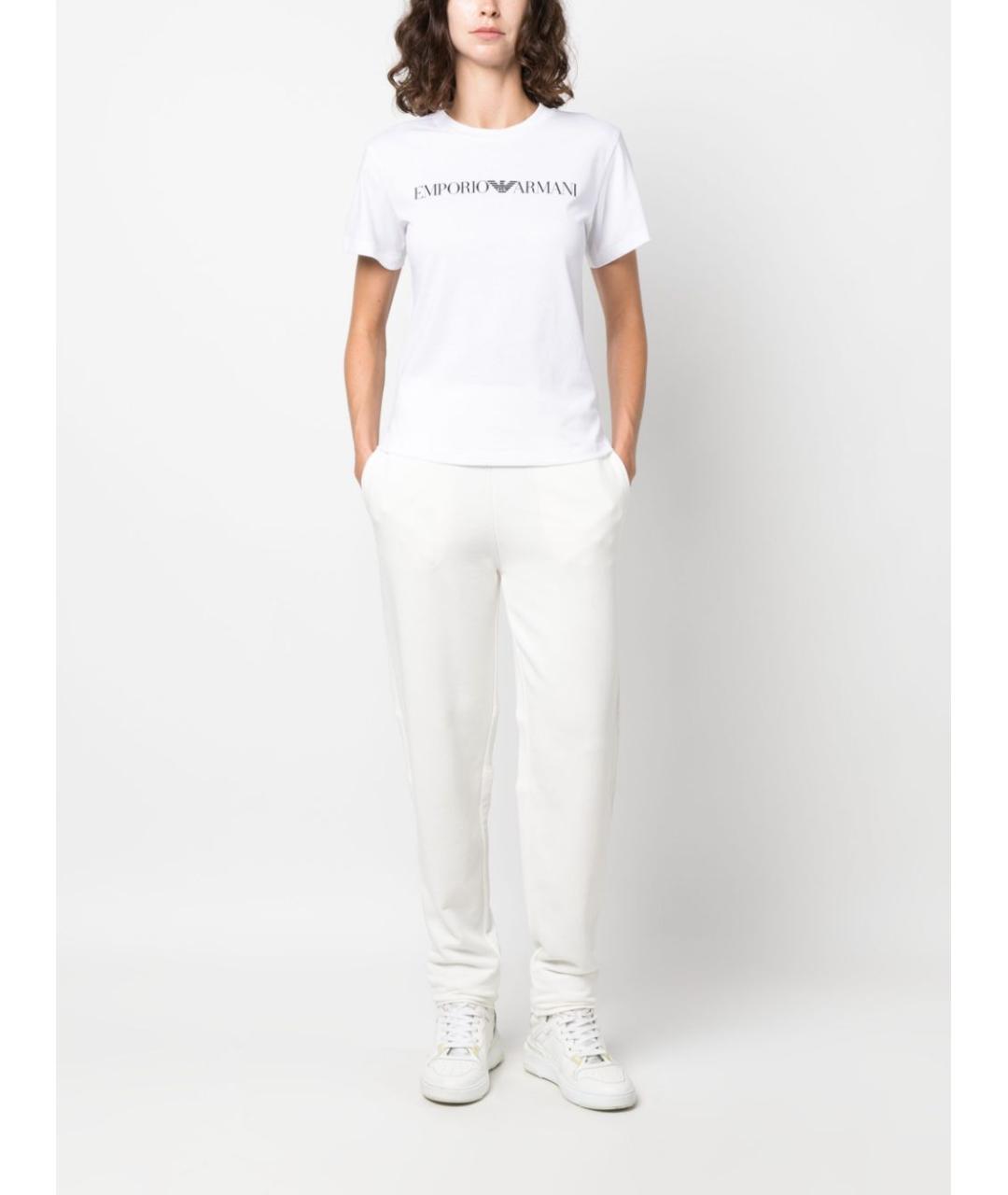 EMPORIO ARMANI Белая хлопковая футболка, фото 2