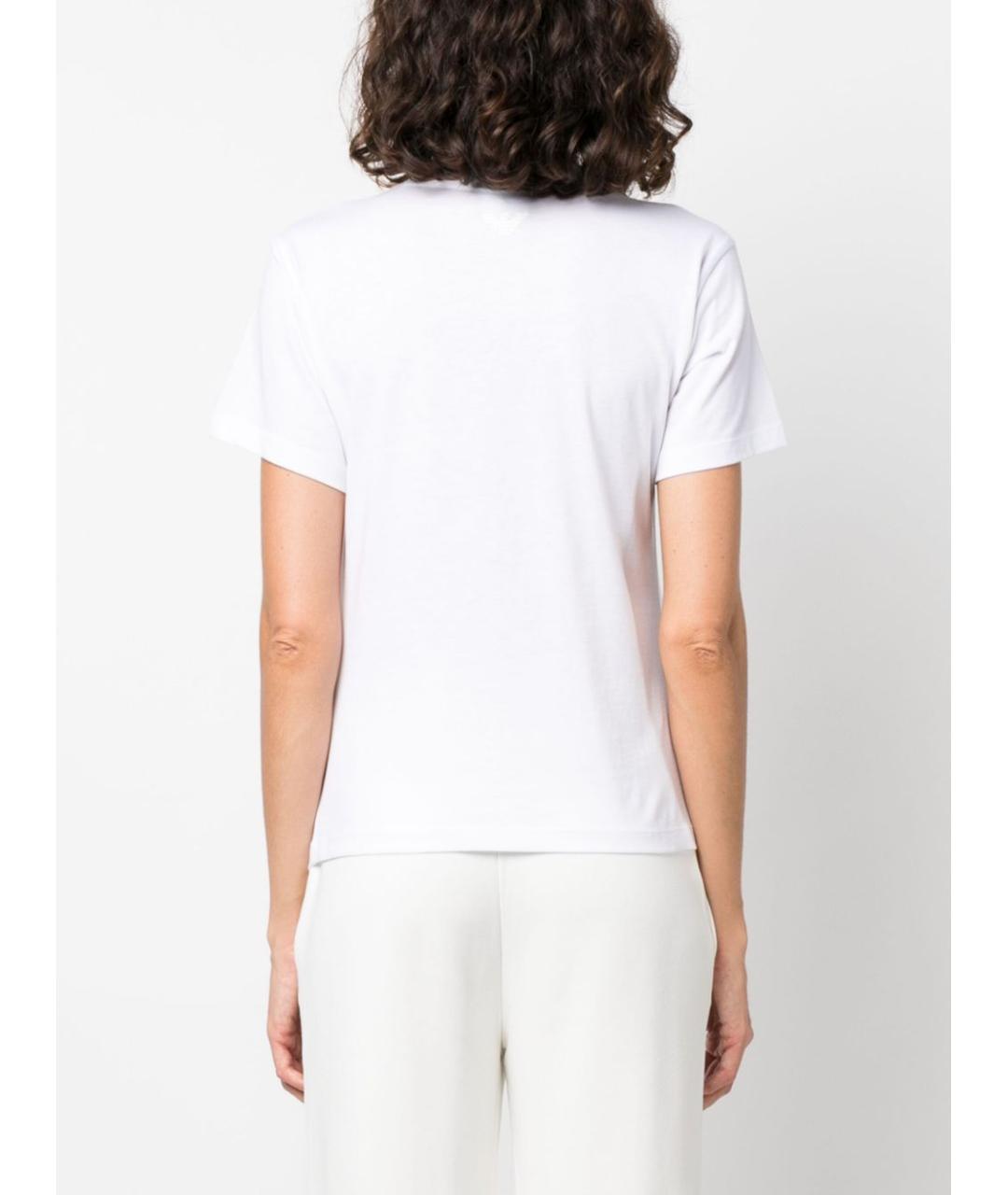 EMPORIO ARMANI Белая хлопковая футболка, фото 4