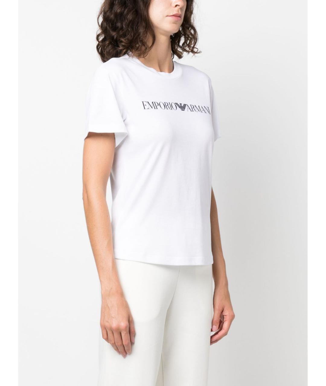 EMPORIO ARMANI Белая хлопковая футболка, фото 3