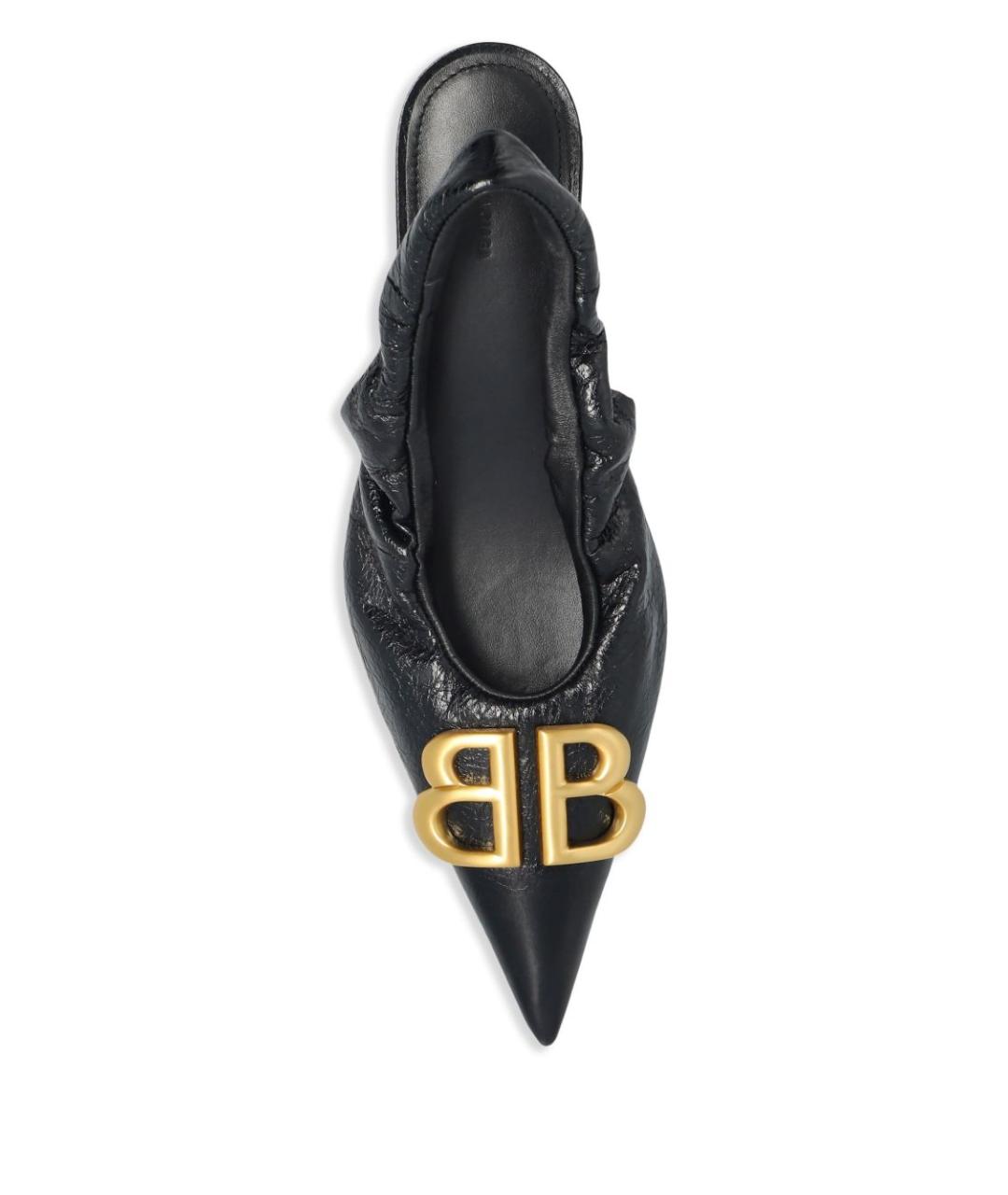 BALENCIAGA Черные кожаные туфли, фото 3