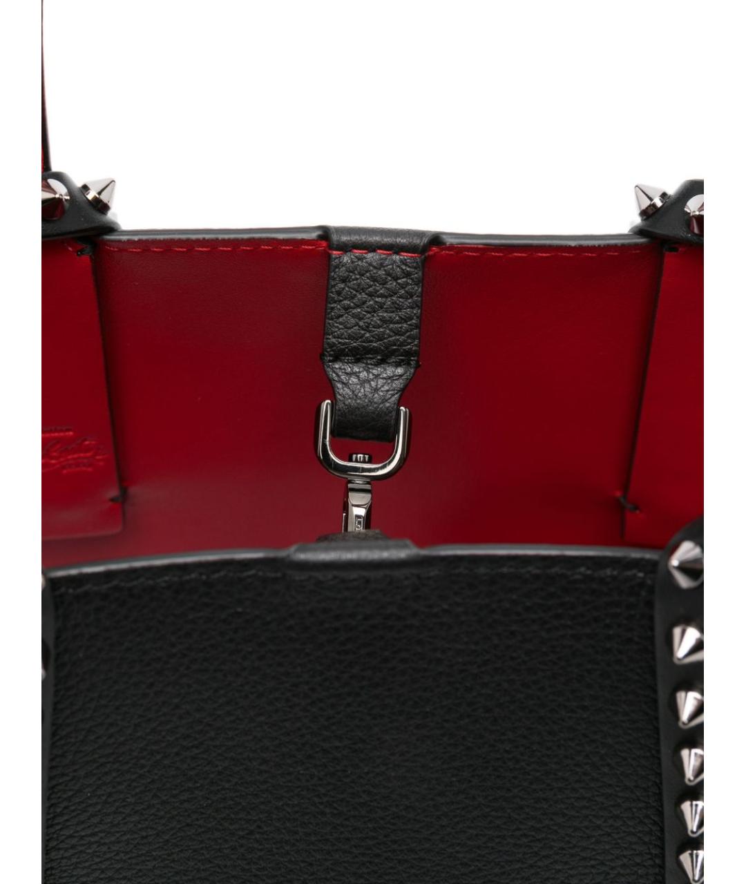 CHRISTIAN LOUBOUTIN Черная кожаная сумка тоут, фото 5