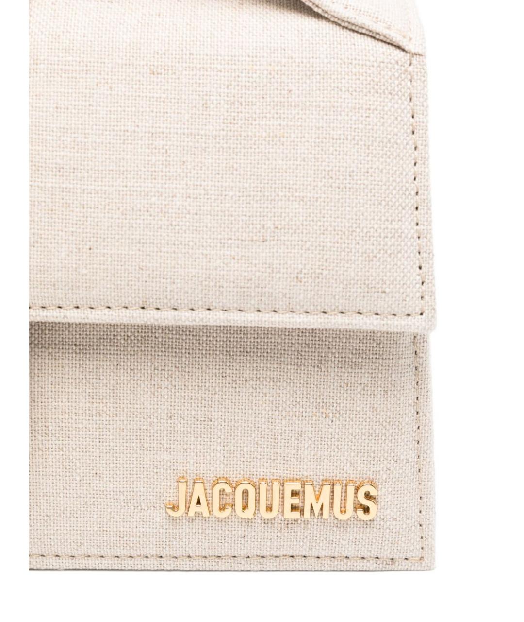 JACQUEMUS Бежевая тканевая сумка тоут, фото 3